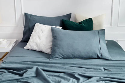 Matt Blatt Herringbone Cotton Flannelette Bed Sheets (King, Dark Grey)