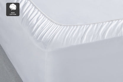 Trafalgar 400TC Soft Sateen Fitted Sheet (Queen, Snow)