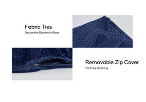 Ovela 7kg Mink Dot Weighted 100% Cotton Blanket Navy