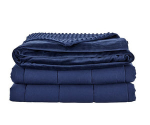 Ovela 7kg Mink Dot Weighted 100% Cotton Blanket Navy