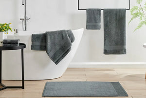 Ovela 7 Piece 550GSM Cotton Bath Towel Set (Charcoal)