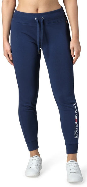 Tommy Hilfiger Women's Slim Joggers with Printed Logo (Deep Blue, Size M)