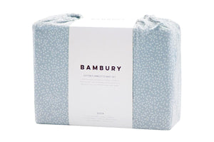 Bambury Spots Flannelette Bed Sheet Set - Blue (Single Bed)