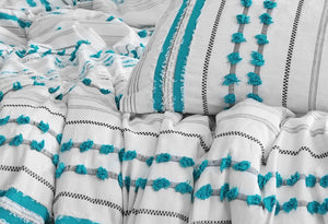 Ovela Tamara Cotton Quilt Cover Set (Queen, Blue)