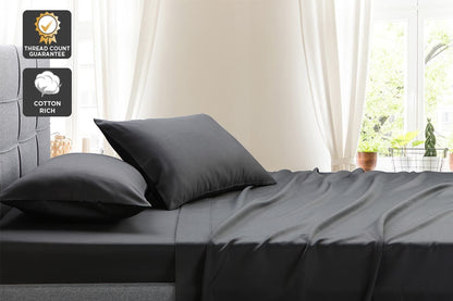 Ovela Hotel Quality 1000TC Cotton Rich Bed Sheets Set (King, Forged Iron)