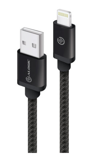 ALOGIC PRIME LIGHTNING TO USB CABLE 1M CHARGE & SYNC - MFI CERTIFIED - BLACK