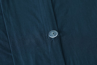 Ovela Aesop Stone Wash 100% Cotton Quilt Cover Set (Sky, Queen)