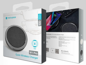 ROCK SPACE QUICK WIRELESS CHARGER - MODEL W1 PRO - BLACK