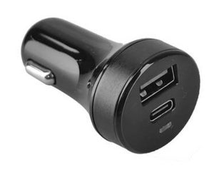 Cleanskin 27W Dual Car Charger and Qualcomm Quick Charge 3.0 USB Port Black