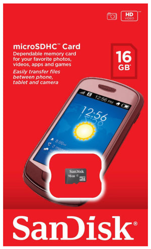 16GB SANDISK MICRO SDHC MEMORY CARD