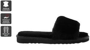 Outback UGG Shearling Slides (Black, Size 8M/9W US)