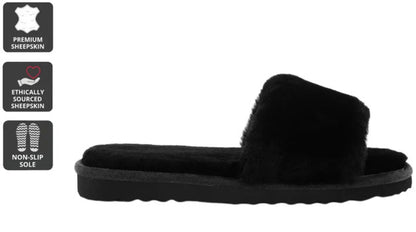 Outback UGG Shearling Slides (Black, Size 8M/9W US)