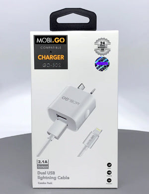 Mobigo Dual USB Lightning Cable Combo Pack