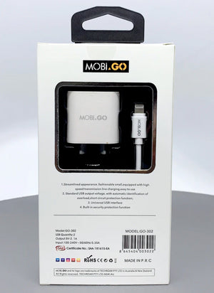 Mobigo Dual USB Lightning Cable Combo Pack