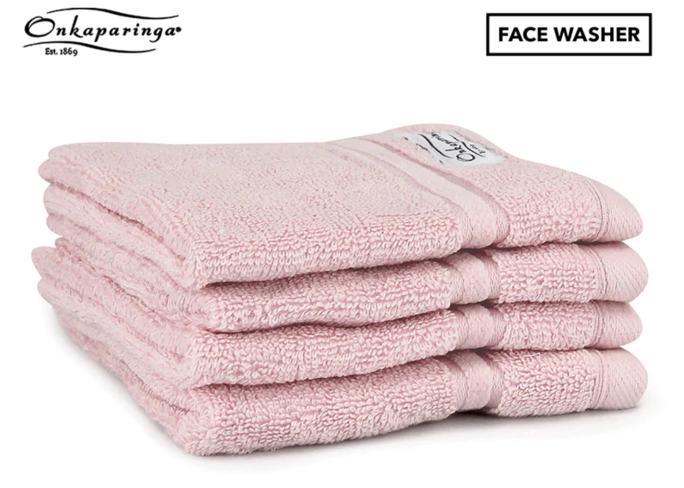 Onkaparinga Haven Face Washer 4-Pack - Pink