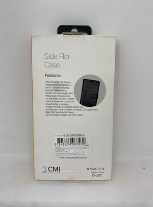 KORE Side Flip Phone Case for Find X2 Neo - Black Leather