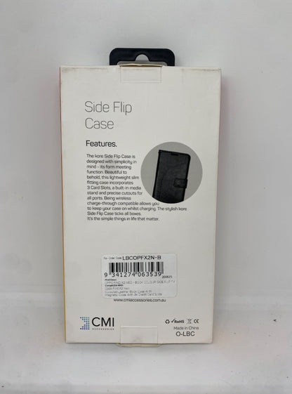 KORE Side Flip Phone Case for Find X2 Neo - Black Leather