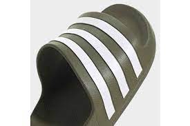 Adidas Unisex Adilette Aqua Slides (Green/White/Green, Size 12 US)