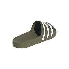 Adidas Unisex Adilette Aqua Slides (Green/White/Green, Size 12 US)
