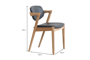 Matt Blatt Set of 2 Kai Chairs Replica (Oak Frame/Black Leather)