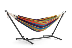 Komodo - Double Cotton Hammock with Space Saving Steel Frame - Tropical