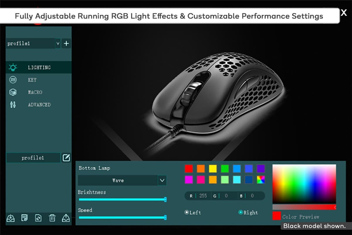 Kogan GM-AIR Ultra Lightweight RGB 6400dpi Gaming Mouse (Cement Grey)