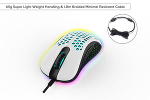 Kogan GM-AIR Ultra Lightweight RGB 6400dpi Gaming Mouse (Cement Grey)