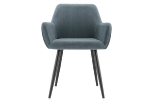 2PK Ovela Paige Velvet 76.5cm Dining Chairs Set Home Kitchen Furniture Charcoal