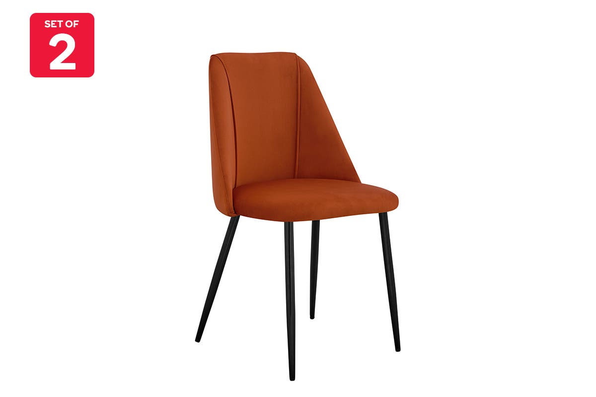 Shangri-La Leece Set of 2 Dining Chairs (Copper, Black)