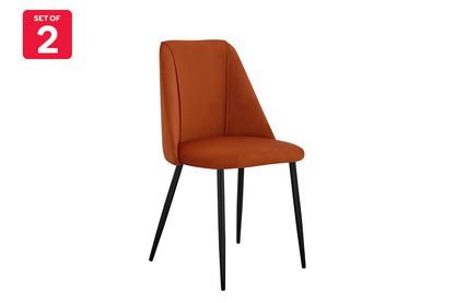 Shangri-La Leece Set of 2 Dining Chairs (Copper, Black)