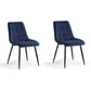 2pc Shangri-La Dover Cushioned Velvet Home Dining Chair/Seat Decor Navy 61x84cm