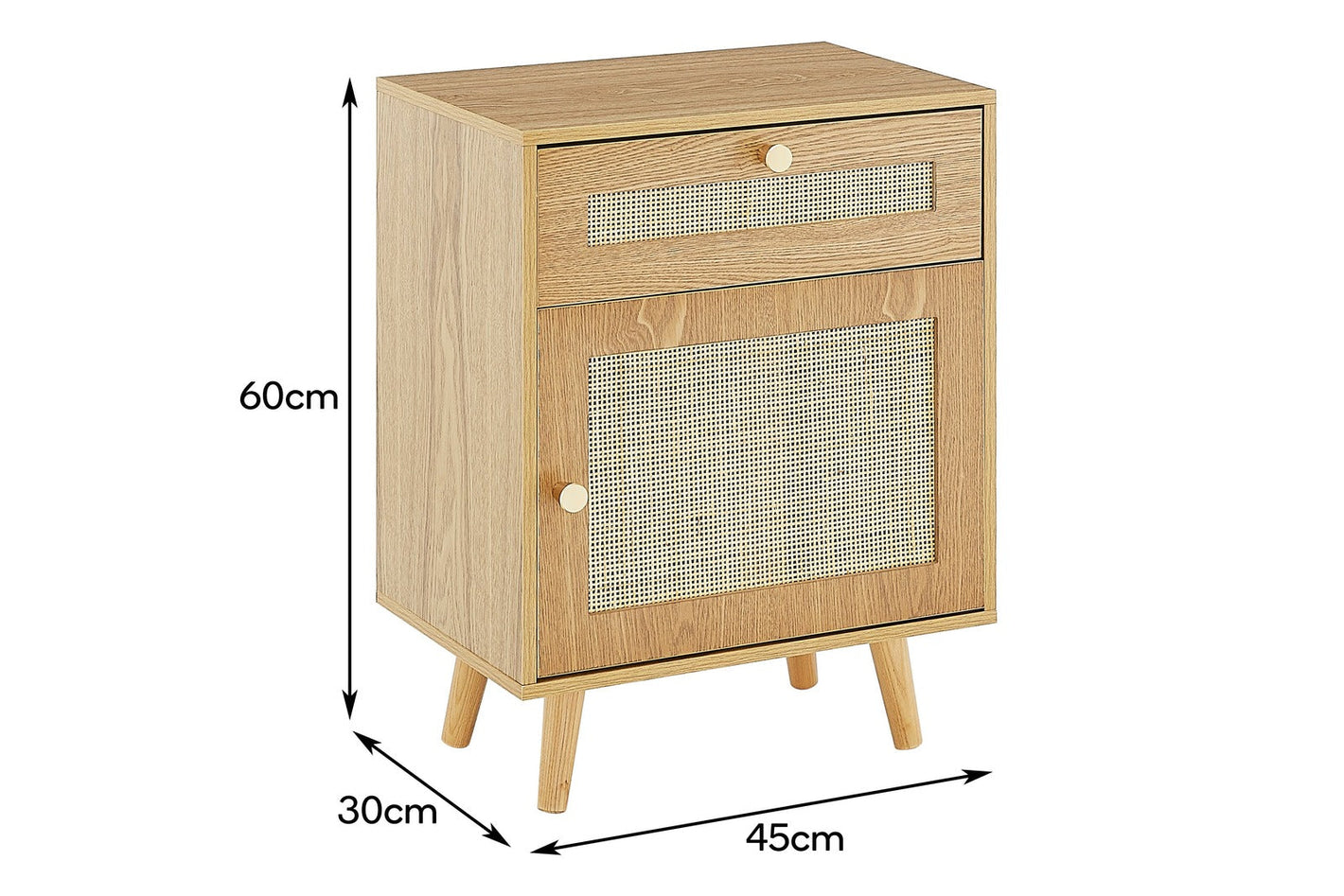 Shangri-La Morocco Rattan Bedroom Furniture Decor Bedside Drawers Stand Table