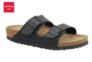 Birkenstock Arizona Birko-Flor Narrow Fit Sandal (Black, Size 44 EU)