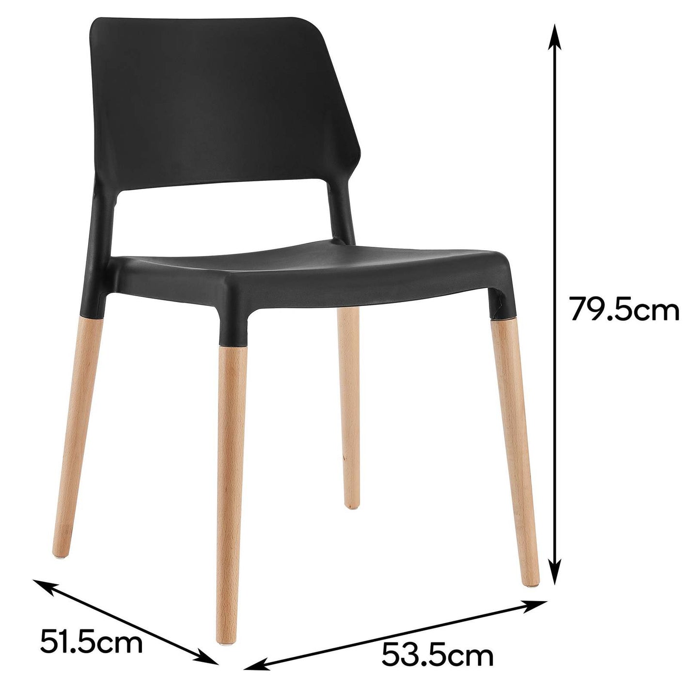 Matt Blatt Set of 2 Mack Dining Chair (Black/Beech)