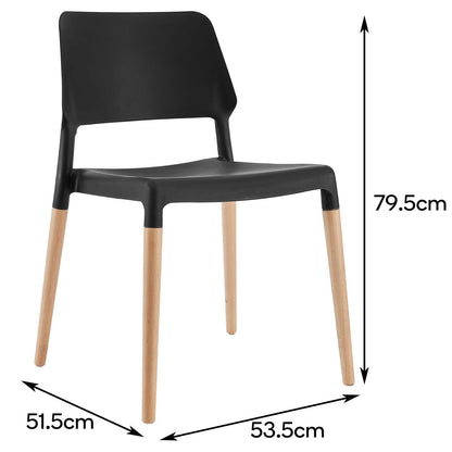 Matt Blatt Set of 2 Mack Dining Chair (Black/Beech)