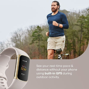 Fitbit Charge 5 Lunar White/Soft Gold Stainless Steel