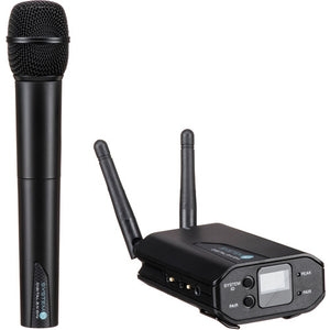 Audio-Technica ATW-1702 System 10 Camera-Mount Wireless Hypercardioid Handheld Microphone System (2.
