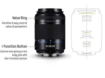 Samsung NX 50-200mm f/4-5.6 Hybrid Lens Black iFunction