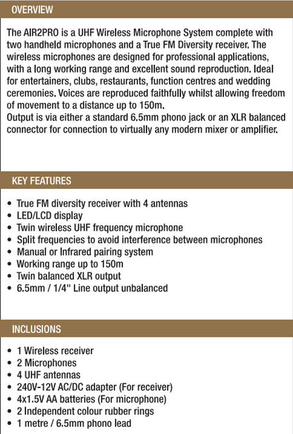 Air2 Pro  Wireless Microphone System By Stadium - Refurbished Phone at Tydi NZ