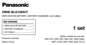 Panasonic BLG10Ekit Battery&Charger