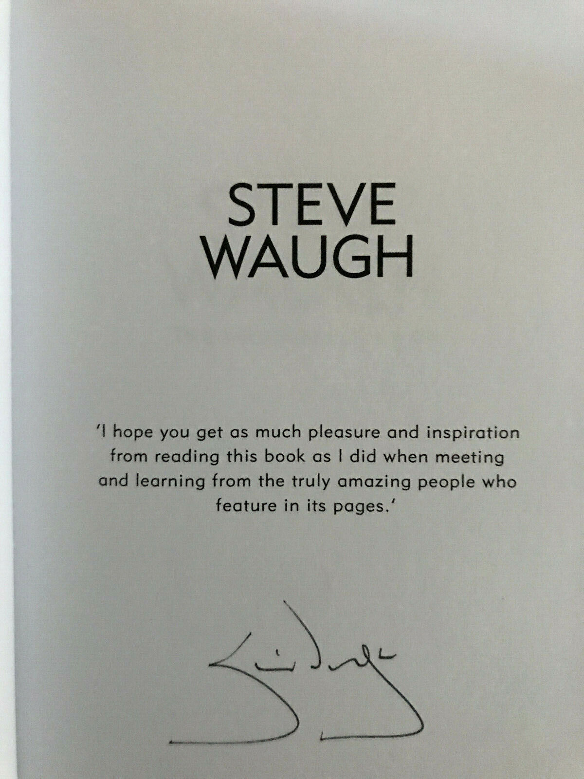 Steve Waugh signed Book - "Meaning of Luck" Special Edition