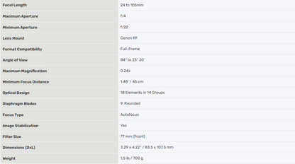 Canon RF 24-105mm f/4L IS USM Lens