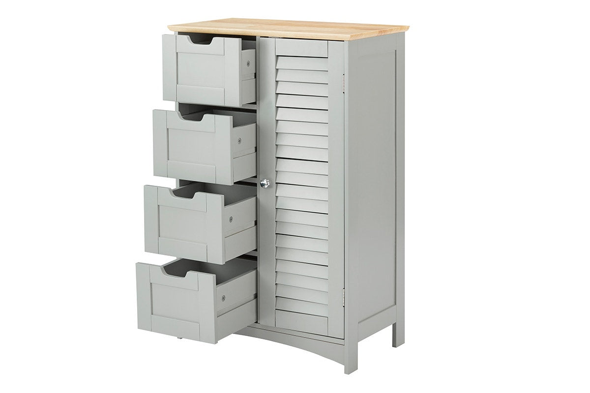 Ovela Bayview Bathroom 4 Drawer Cabinet (Grey)