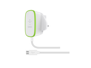 BELKIN WALL CHARGER, 12W/2.4A, 1.8M HARDWIRED MICRO USB CABLE