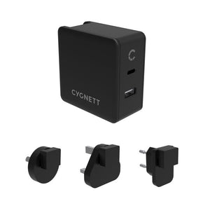 Cygnett 57W Dual Port Travel Wall Charger