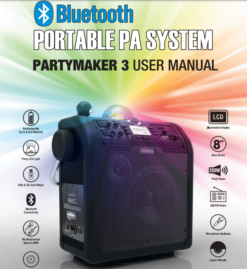 Stadium Sound Party Maker 3 Portable P\A System