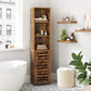 Bathroom Cabinet Storage Shelf High Cupboard with 3 Open Compartments and 2 Adjustable Shelves Livin