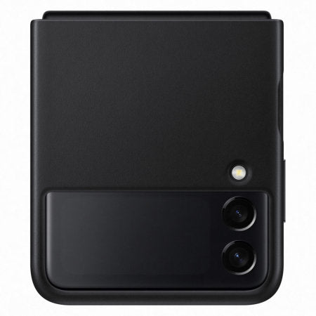 Samsung Galaxy Z Flip 3 Genuine Leather Cover Case - Black