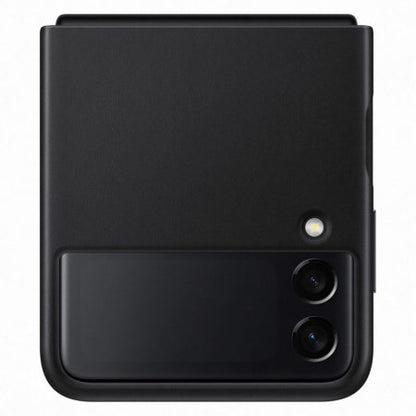 Samsung Galaxy Z Flip 3 Genuine Leather Cover Case - Black