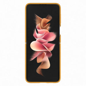 Samsung Galaxy Z Flip 3 Genuine Leather Cover Case - Mustard
